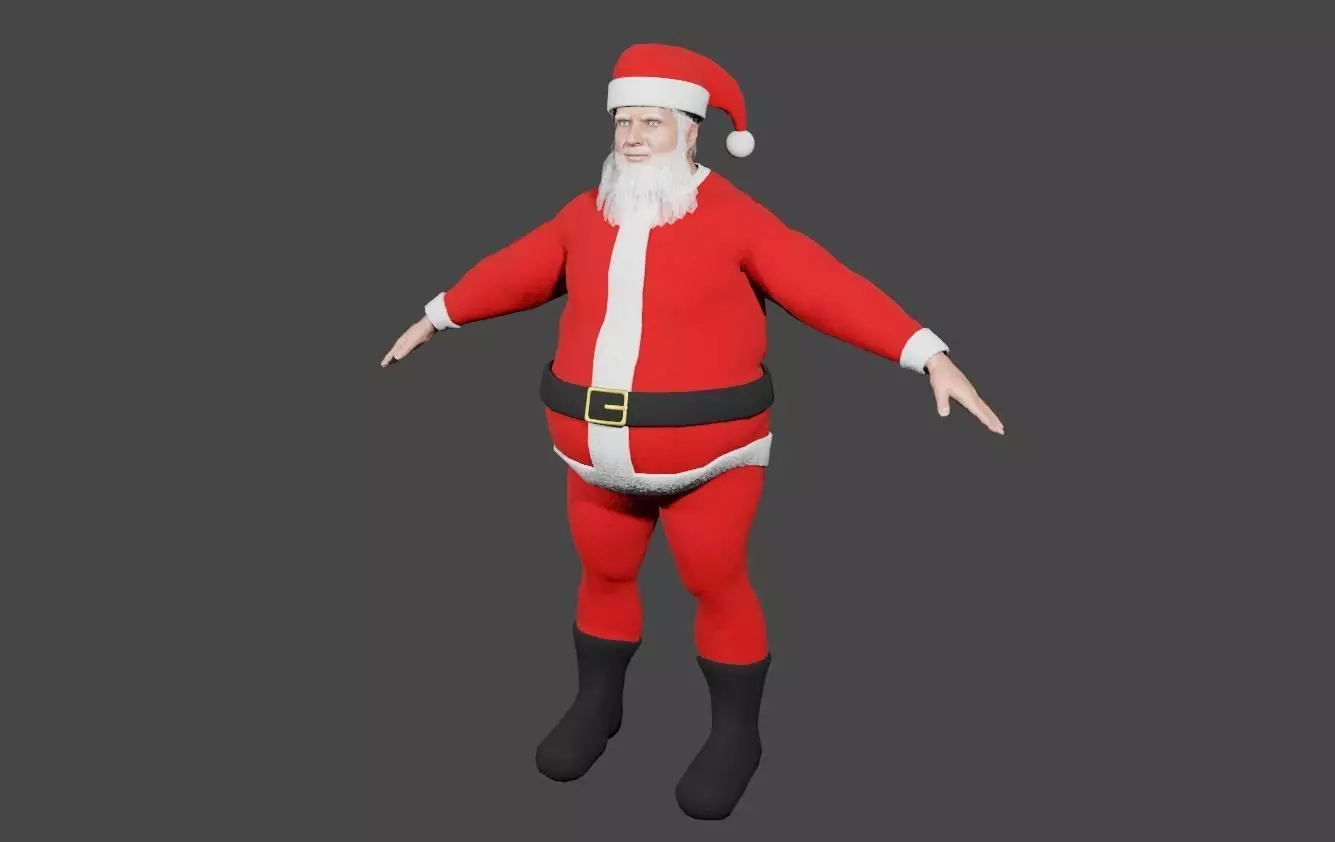 Santa Claus - Fat Man - Papai Noel Low-poly 3D model_0