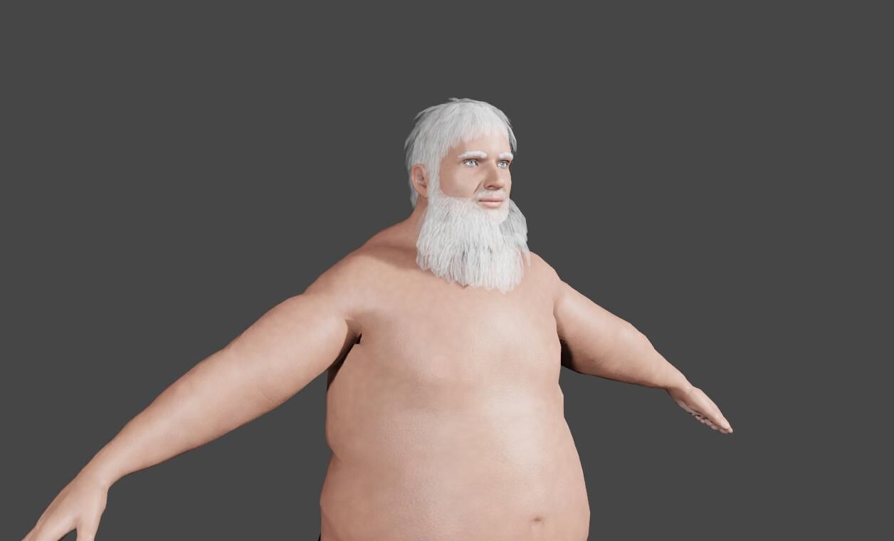 Santa Claus - Fat Man - Papai Noel Low-poly 3D model_5