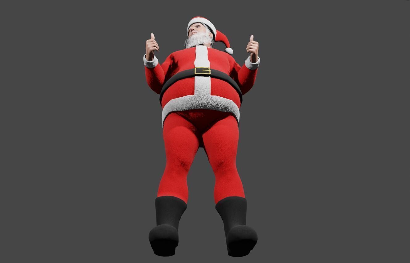 Santa Claus - Fat Man - Papai Noel Low-poly 3D model_8