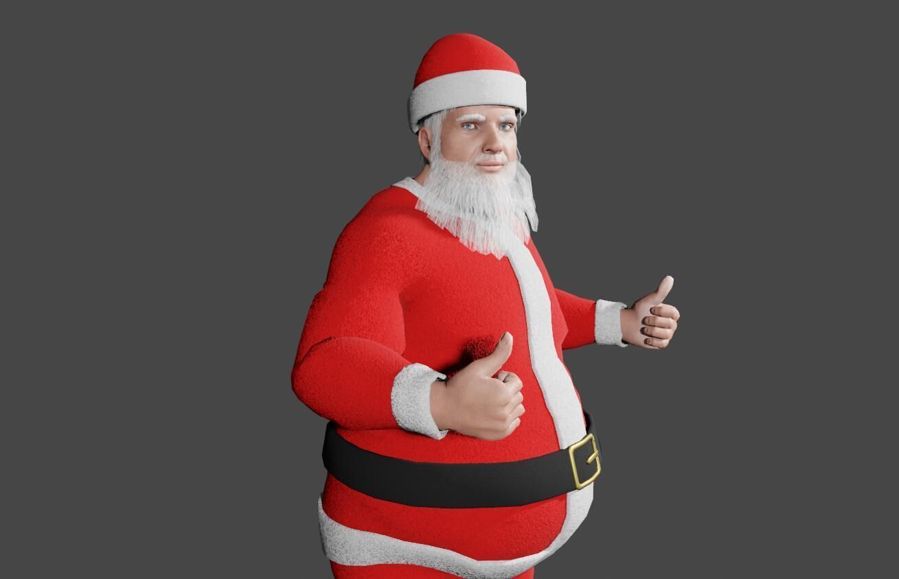 Santa Claus - Fat Man - Papai Noel Low-poly 3D model_2
