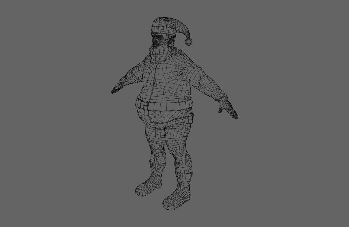 Santa Claus - Fat Man - Papai Noel Low-poly 3D model_28