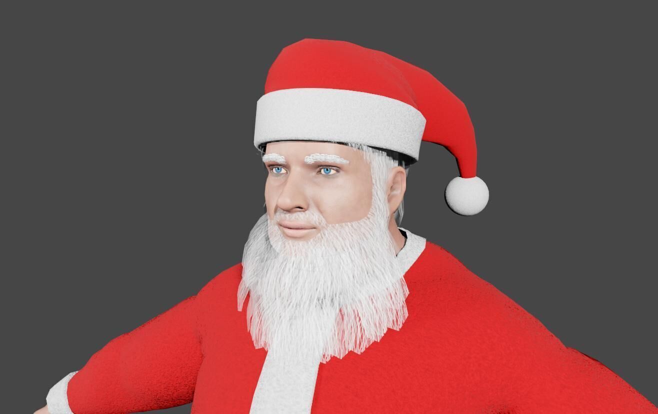 Santa Claus - Fat Man - Papai Noel Low-poly 3D model_4