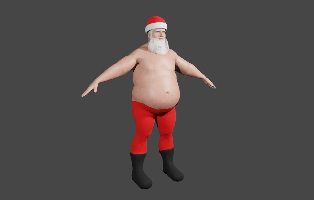 Santa Claus - Fat Man - Papai Noel Low-poly 3D model_3