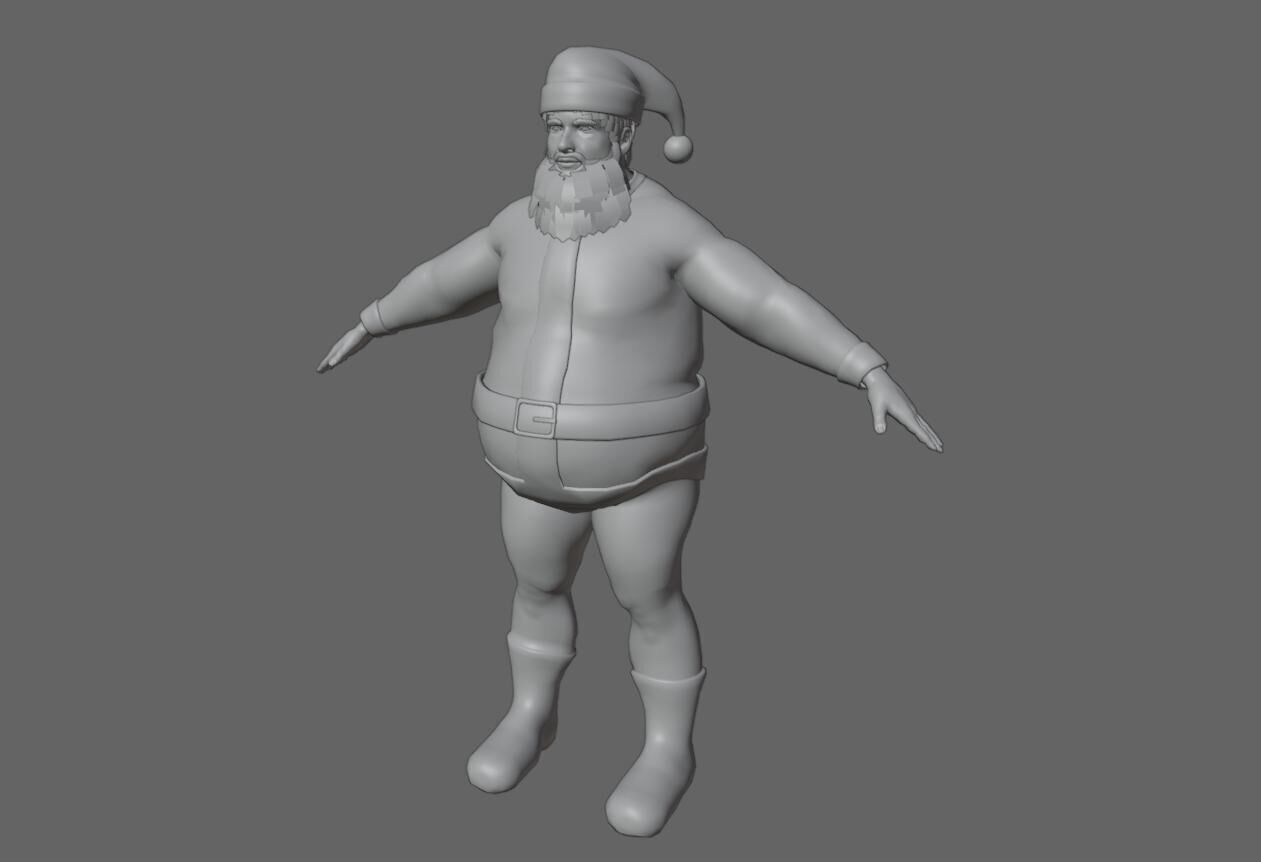 Santa Claus - Fat Man - Papai Noel Low-poly 3D model_25
