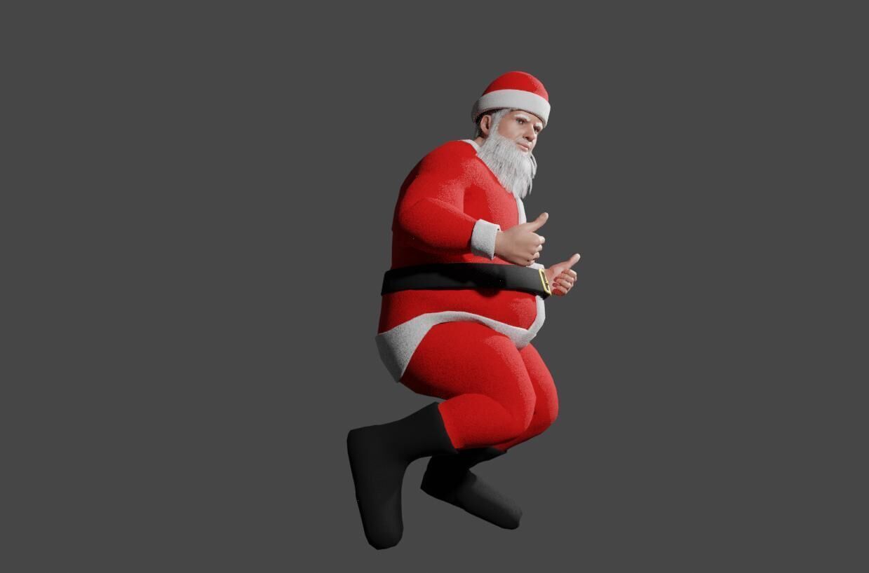 Santa Claus - Fat Man - Papai Noel Low-poly 3D model_9