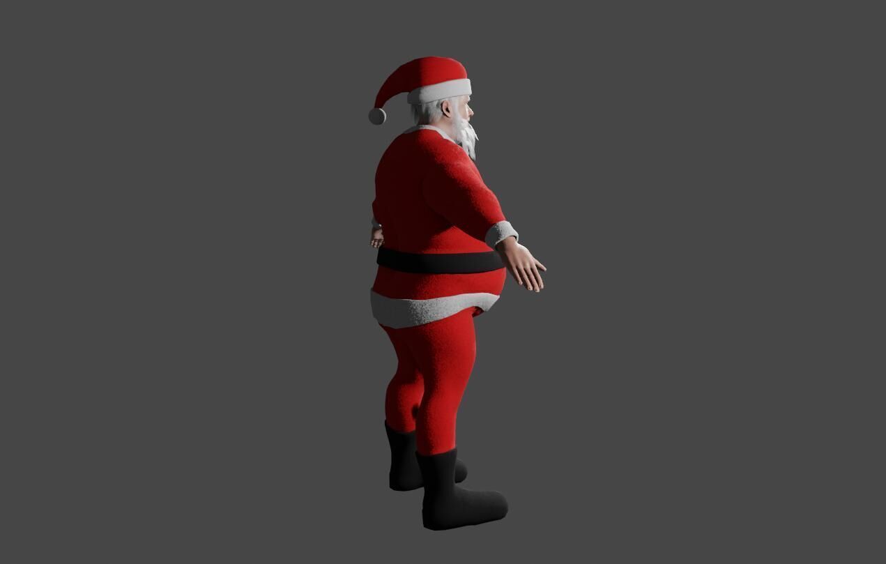 Santa Claus - Fat Man - Papai Noel Low-poly 3D model_14