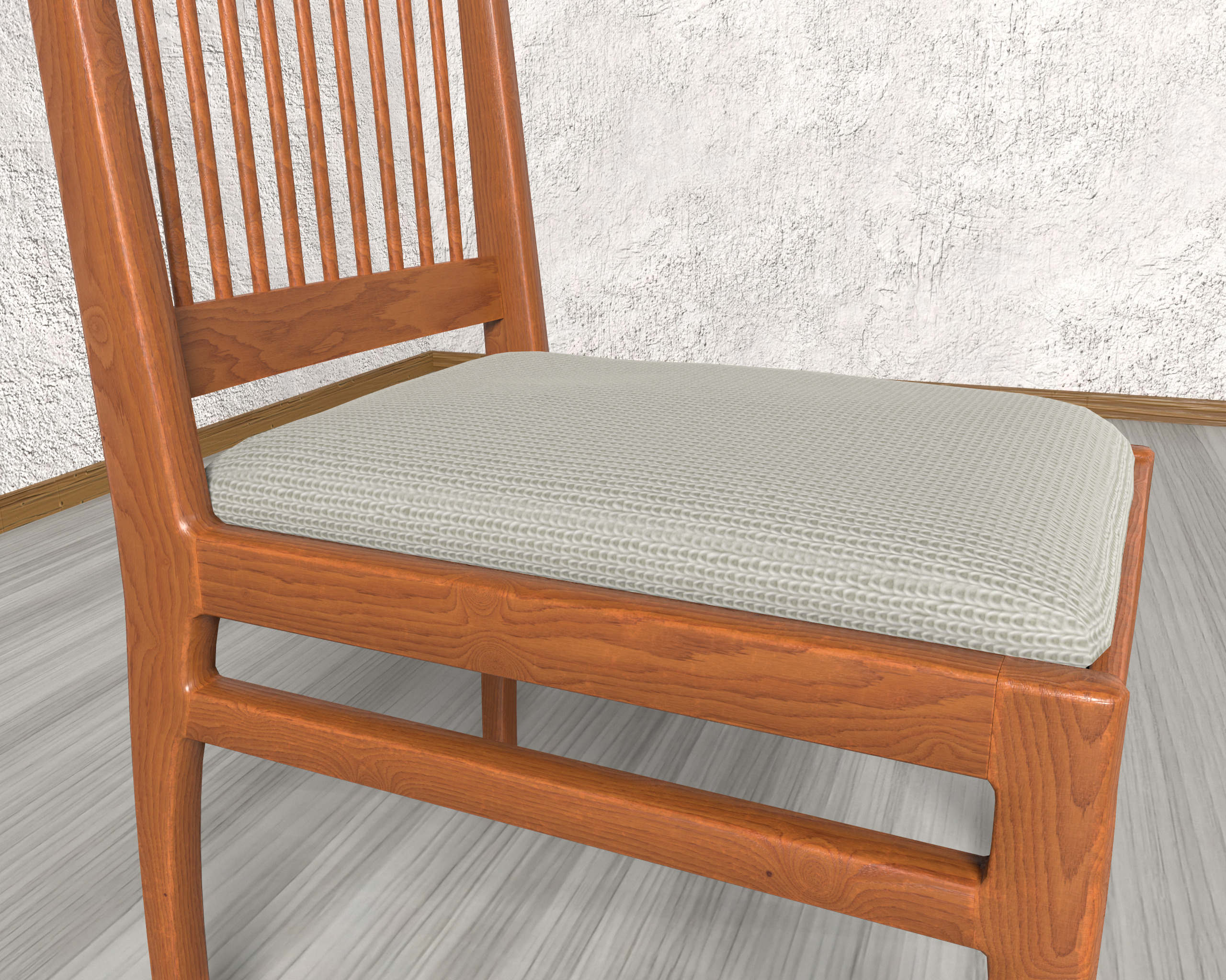 Table and chair Low-poly 3D model_3