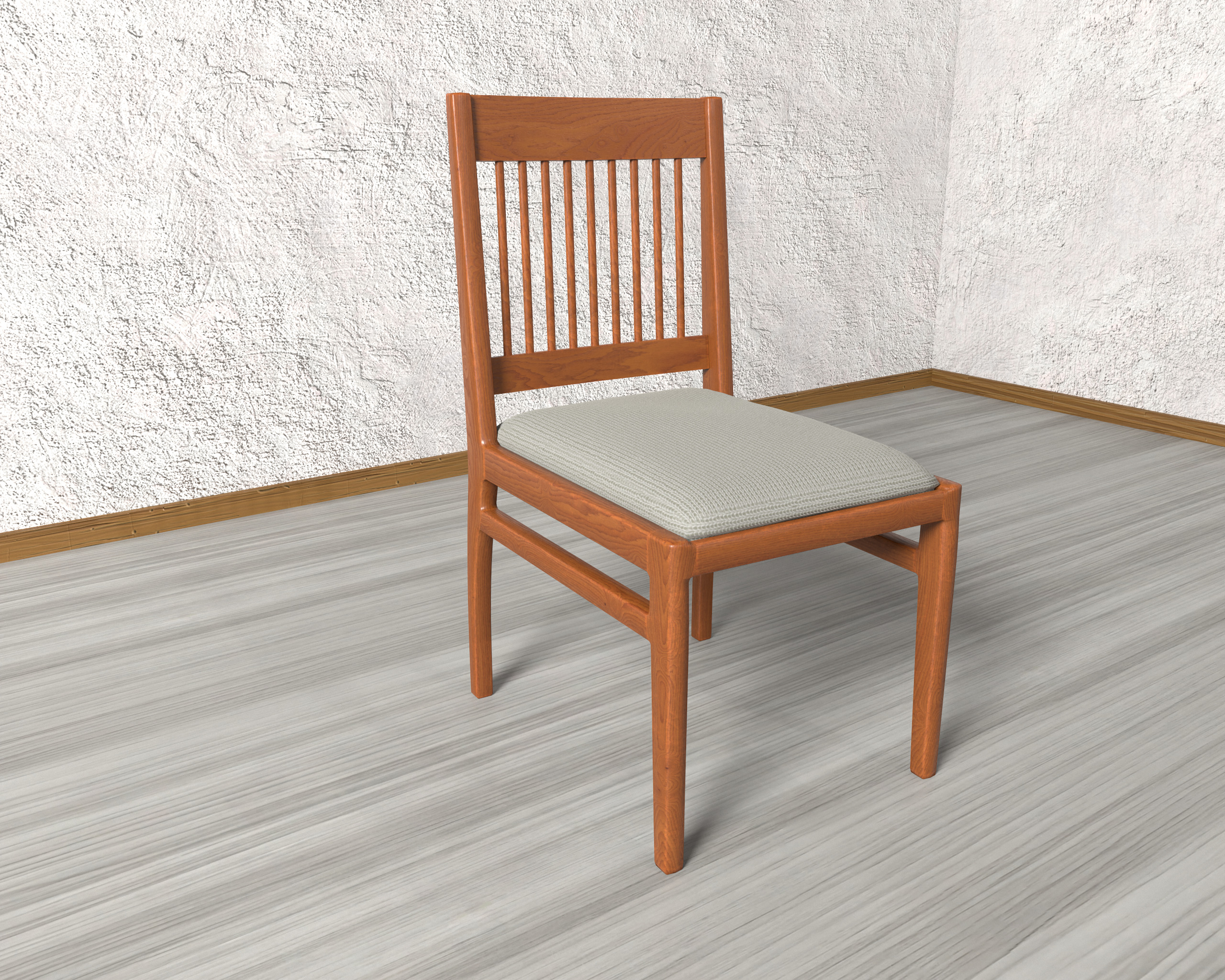 Table and chair Low-poly 3D model_2