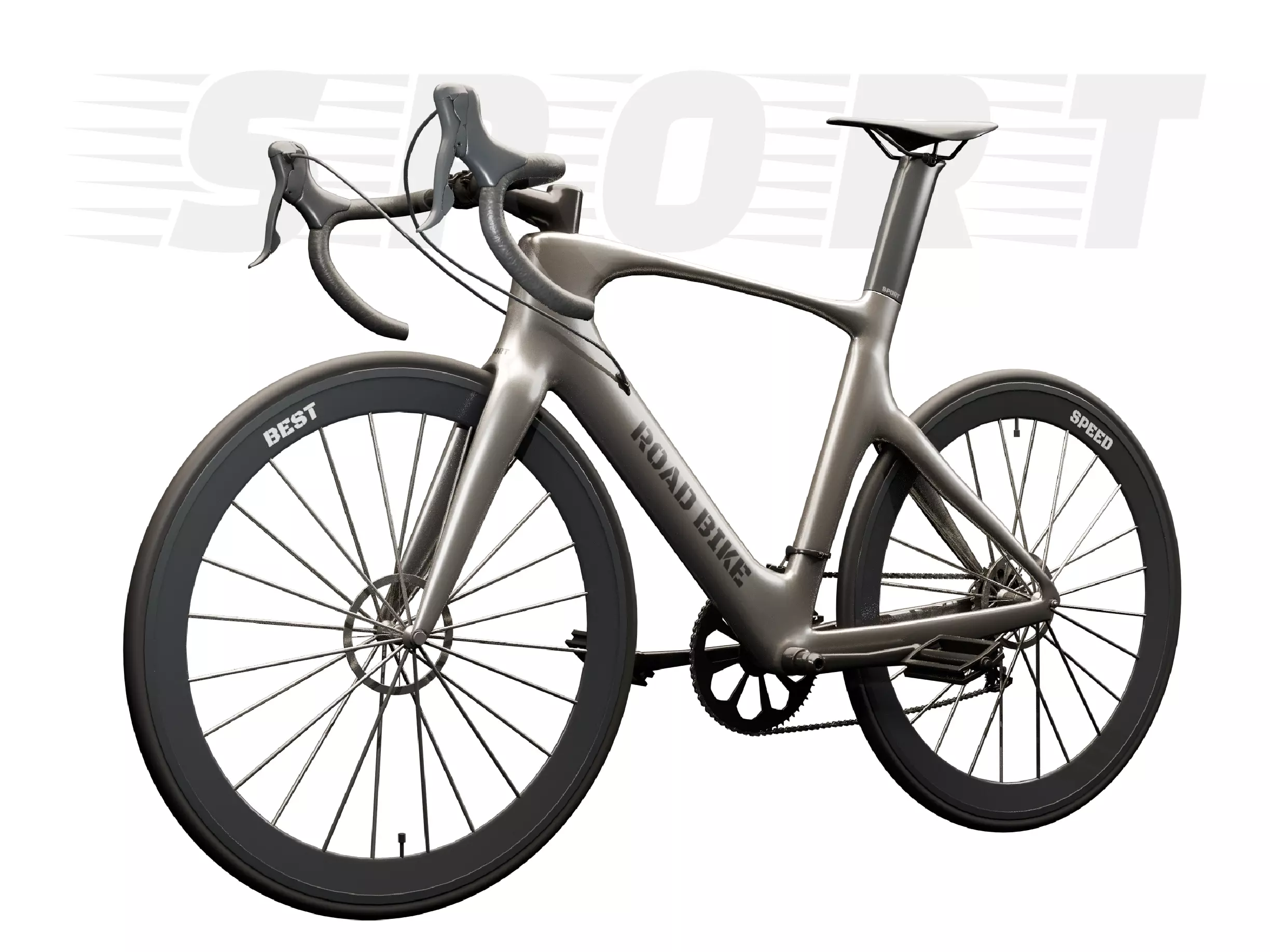 High quality Sport Bike metallic Low-poly 3D model