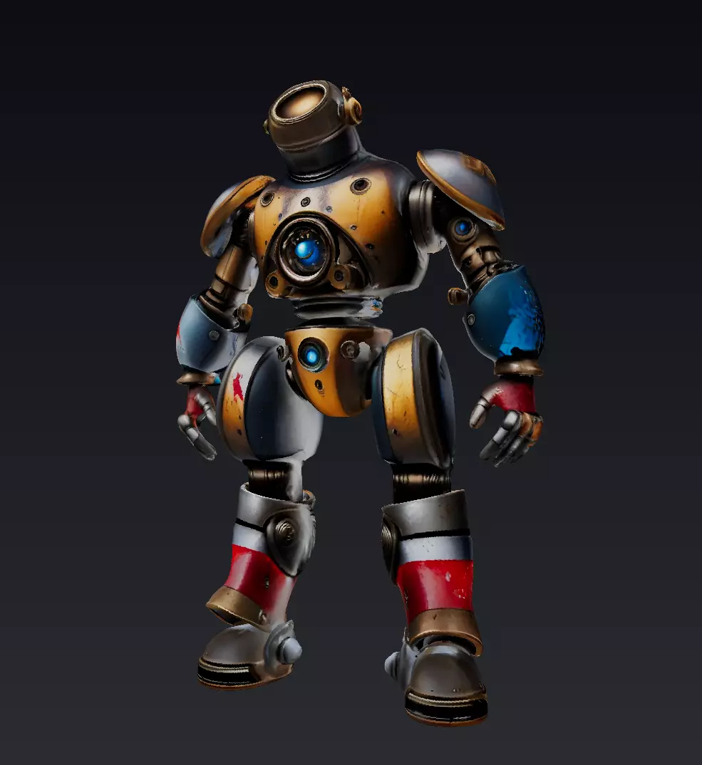 Sci fi Robot Low-poly 3D model_0