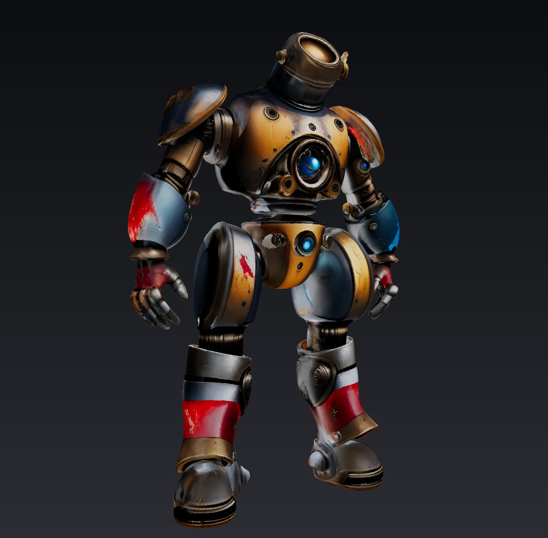 Sci fi Robot Low-poly 3D model_2