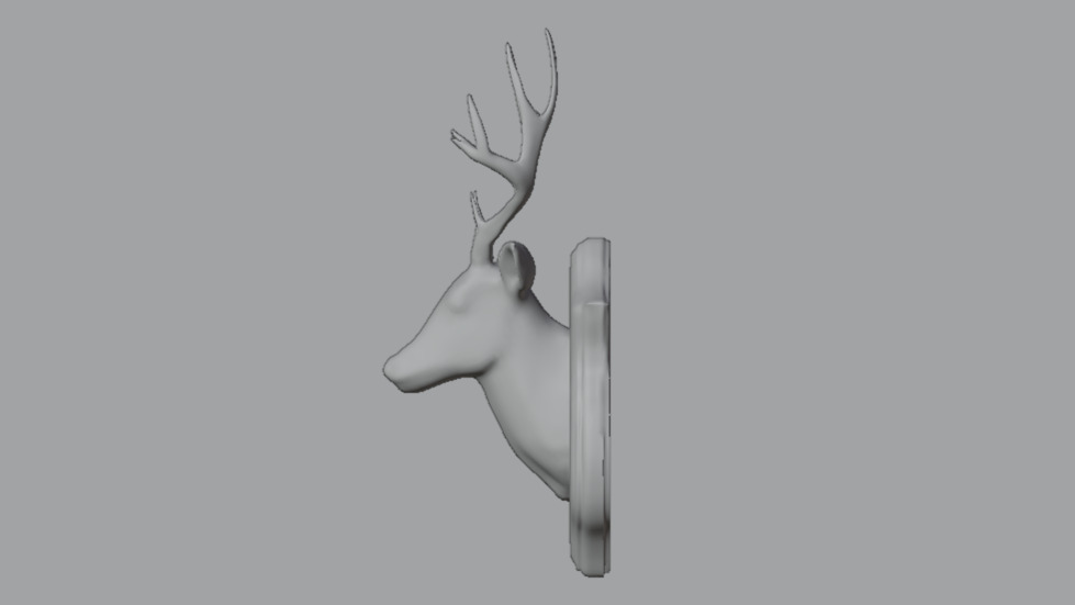 Realistic Mounted Deer Head Low-poly 3D model_6