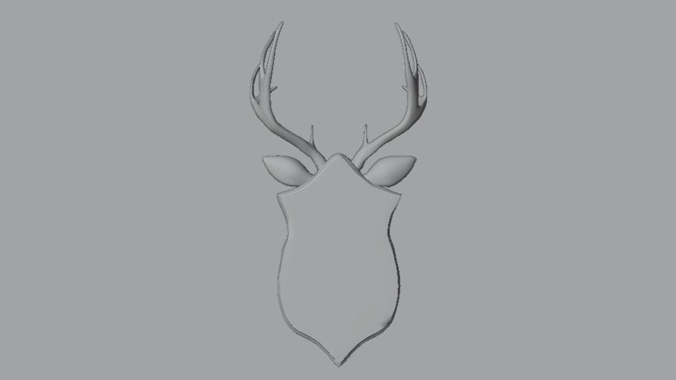 Realistic Mounted Deer Head Low-poly 3D model_8