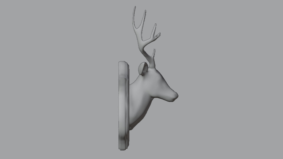 Realistic Mounted Deer Head Low-poly 3D model_7