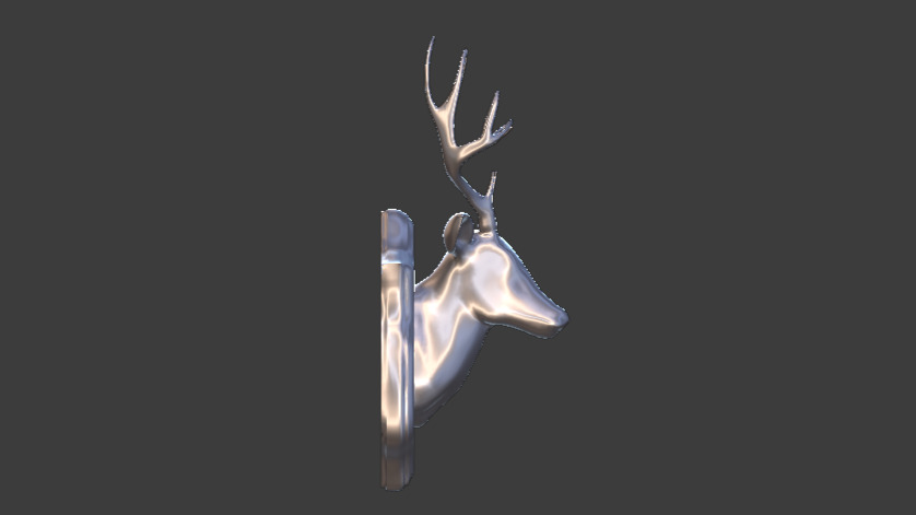 Realistic Mounted Deer Head Low-poly 3D model_11