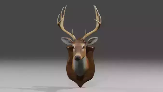 Realistic Mounted Deer Head 