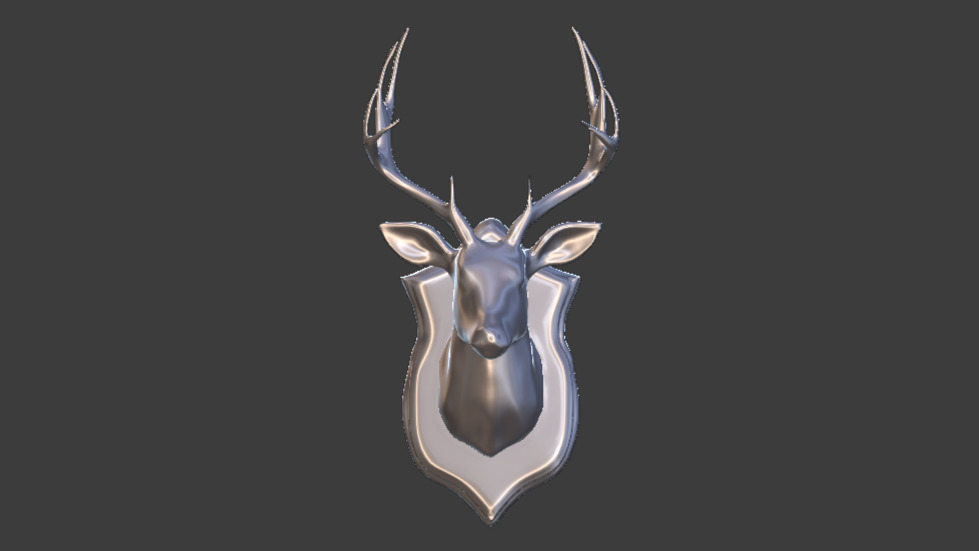Realistic Mounted Deer Head Low-poly 3D model_9