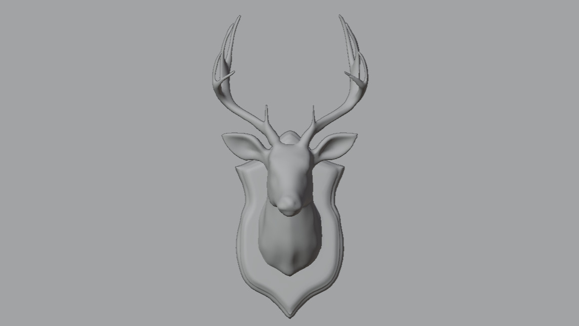 Realistic Mounted Deer Head Low-poly 3D model_5