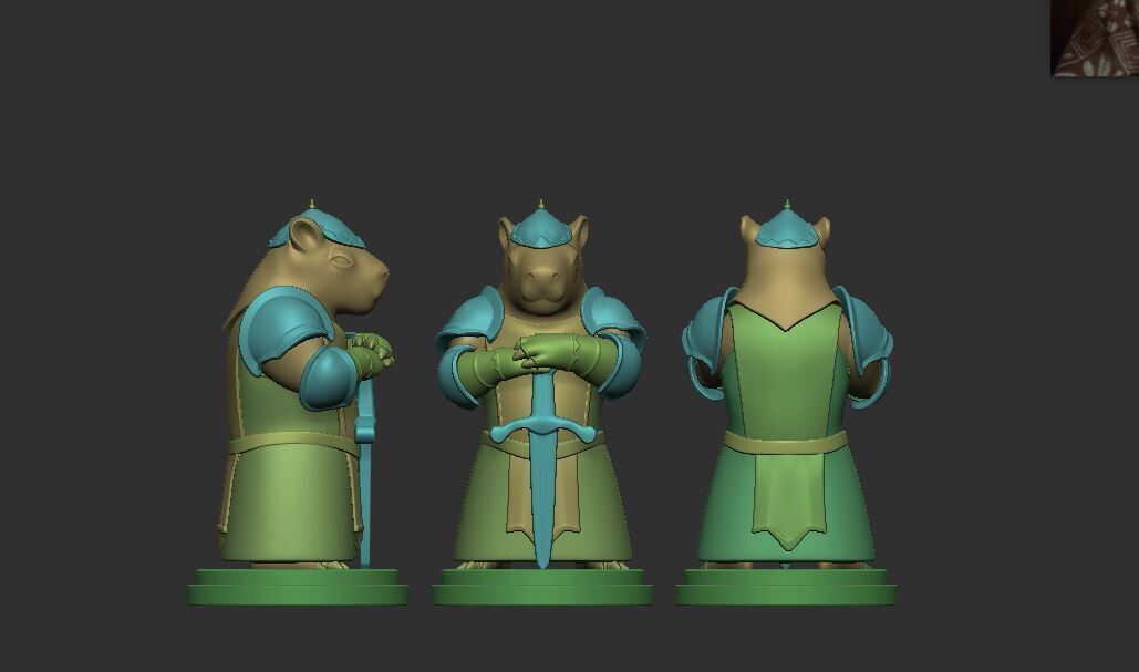 Capybara Knight Bishop Chess 3D print model_13