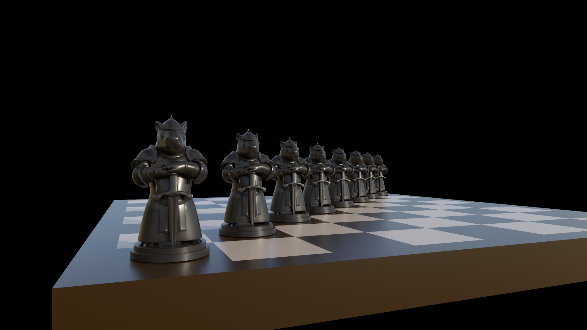 Capybara Knight Bishop Chess 3D print model_11