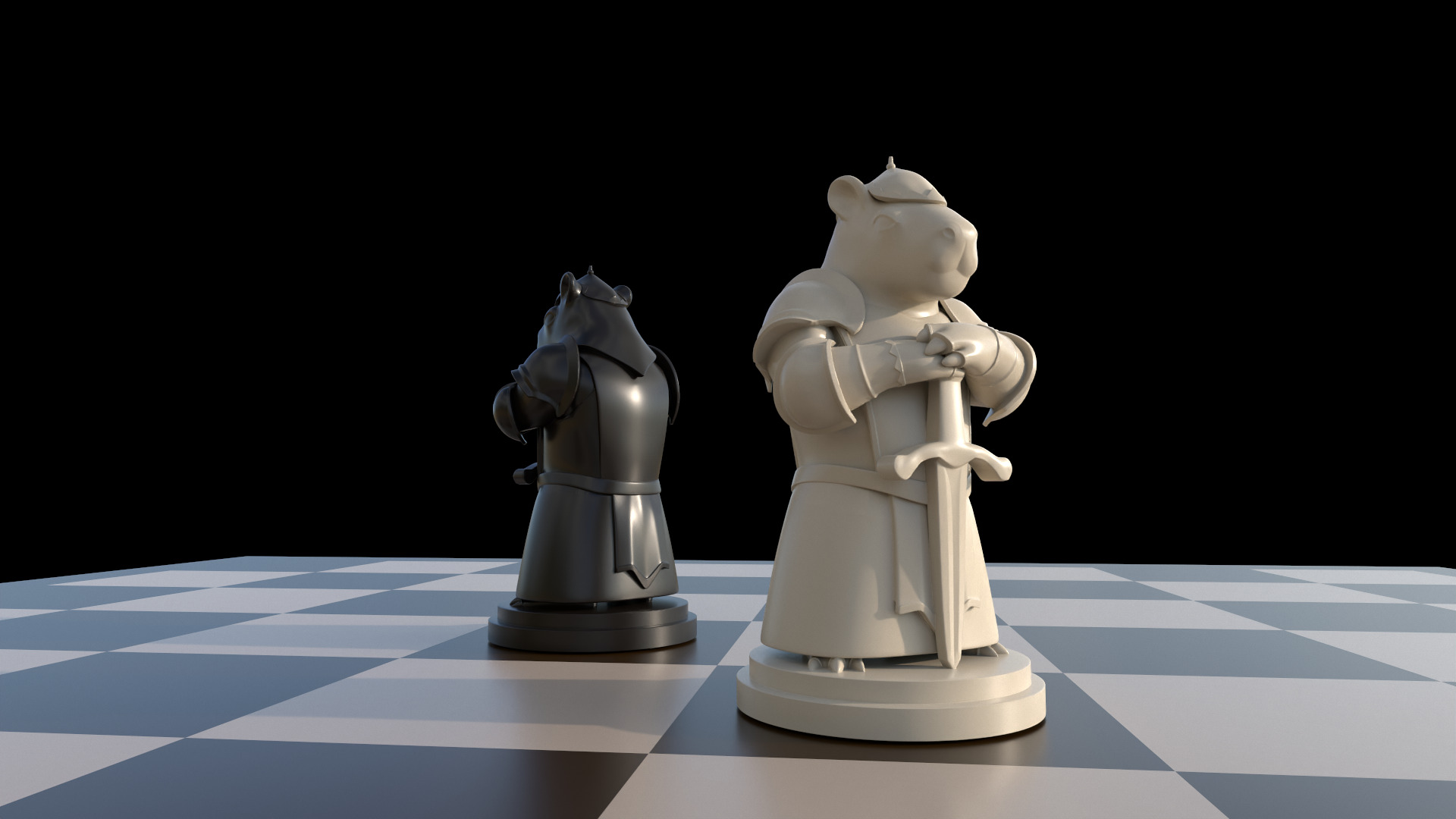 Capybara Knight Bishop Chess 3D print model_7