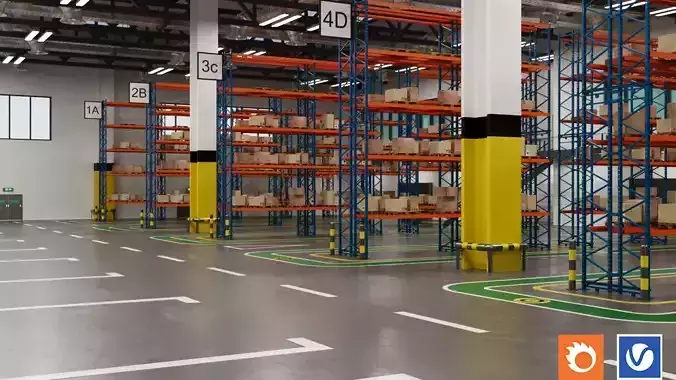 Amazon warehouse   interior  3D model