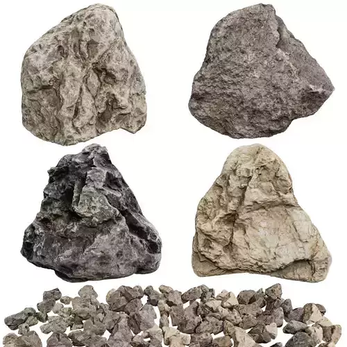 3D Scanned Stone 05 - 4K Photogrammetry Model