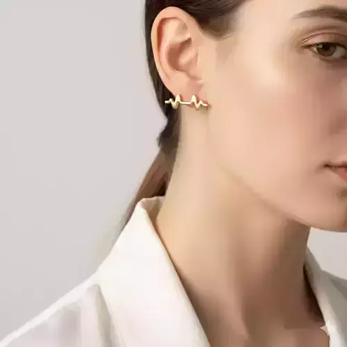 Calm Pulse Minimalist Gold Stud Earring