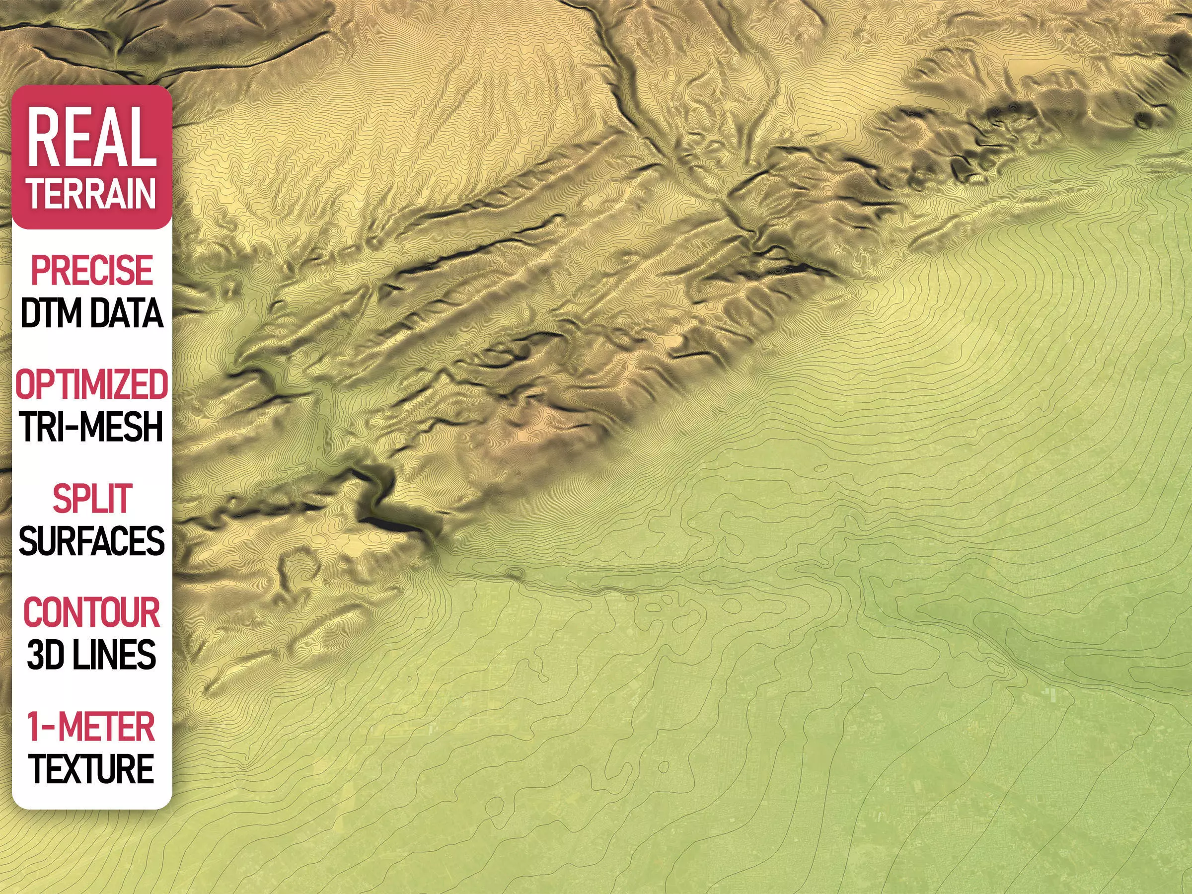 Damascus - Topography Terrain Low-poly 3D model