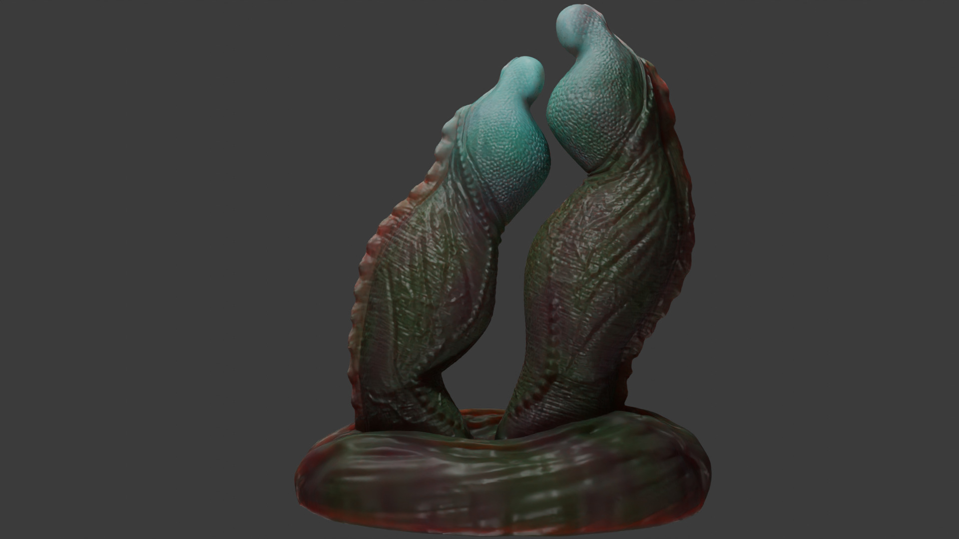 Fantasy Twin Dragon Penis Rigged Low-poly 3D model_7