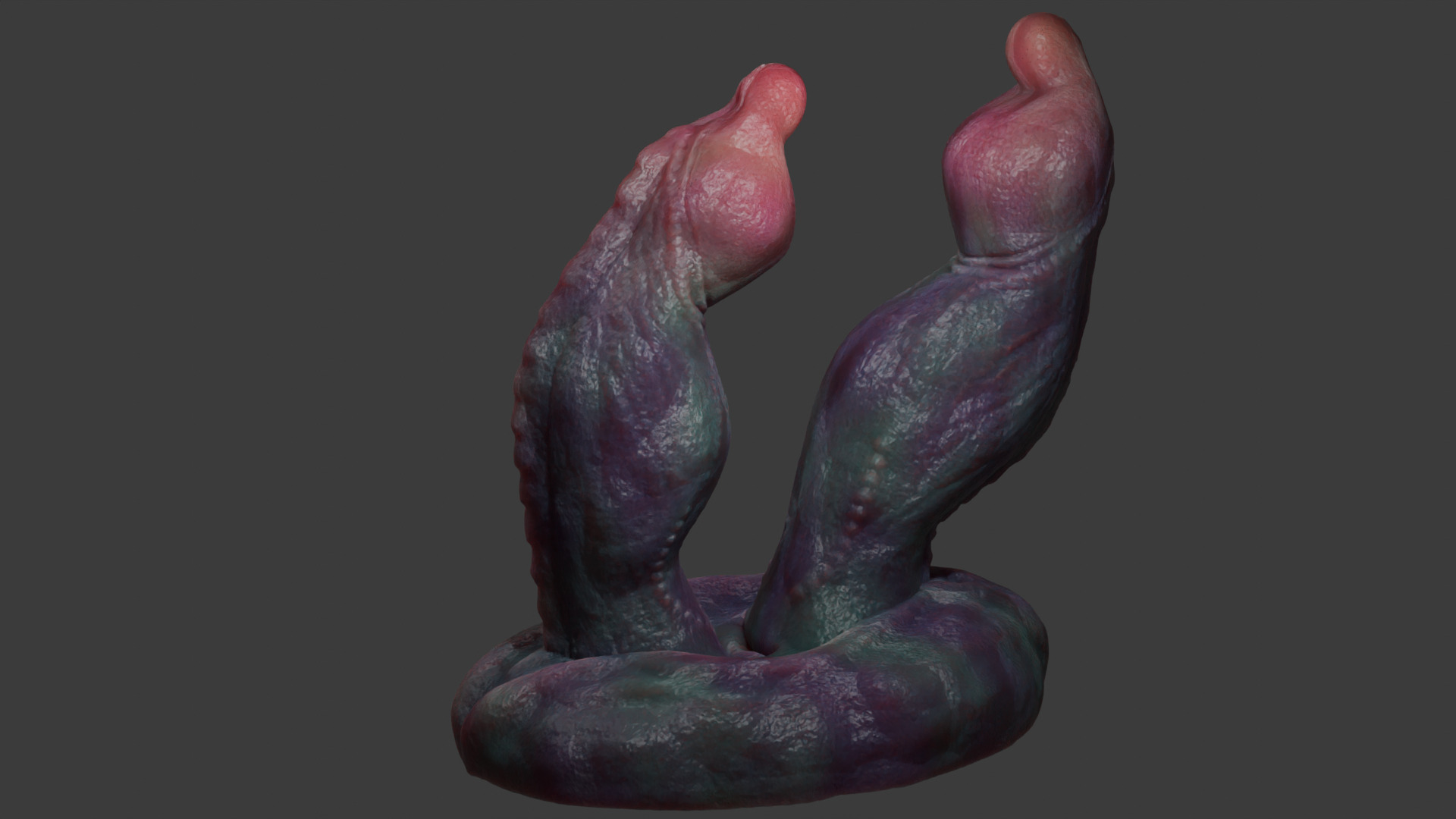 Fantasy Twin Dragon Penis Rigged Low-poly 3D model_4