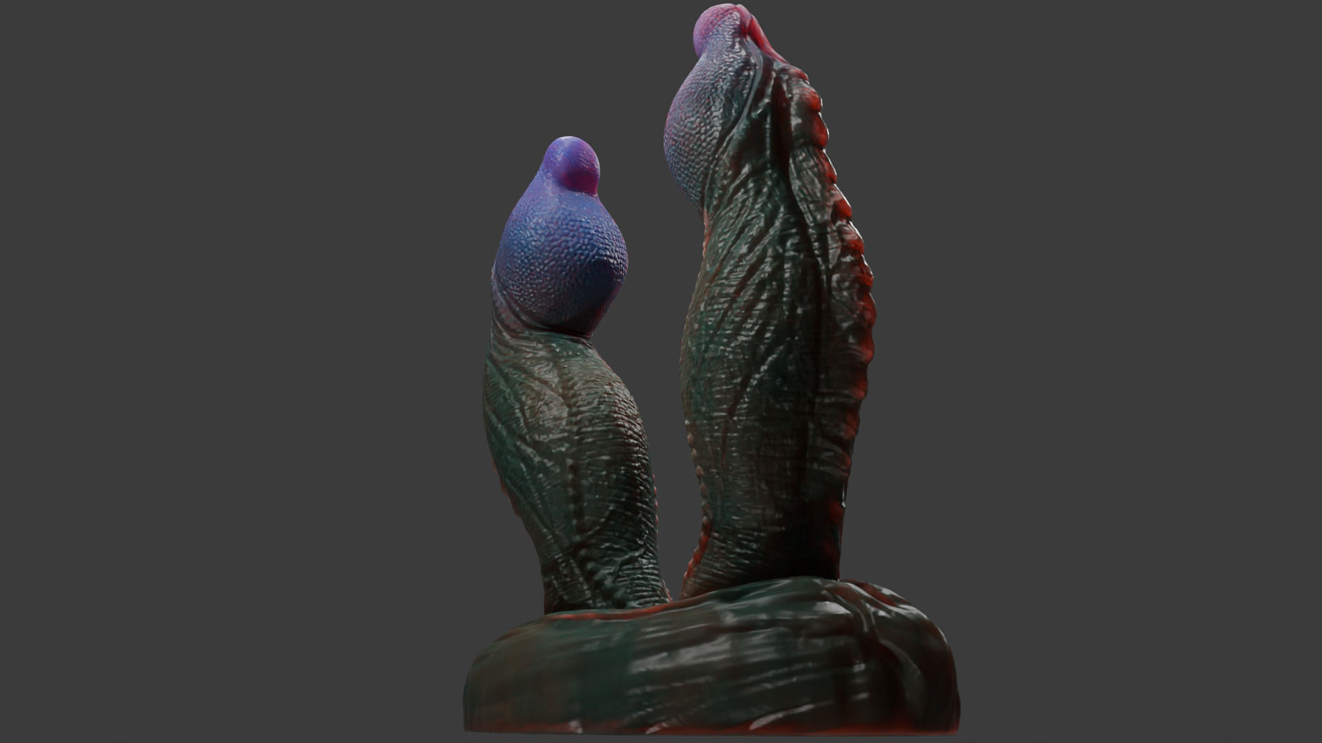 Fantasy Twin Dragon Penis Rigged Low-poly 3D model_10