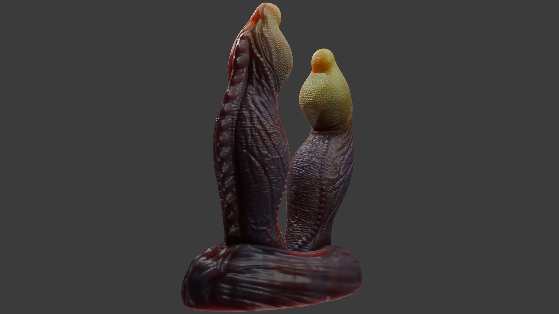 Fantasy Twin Dragon Penis Rigged Low-poly 3D model_9