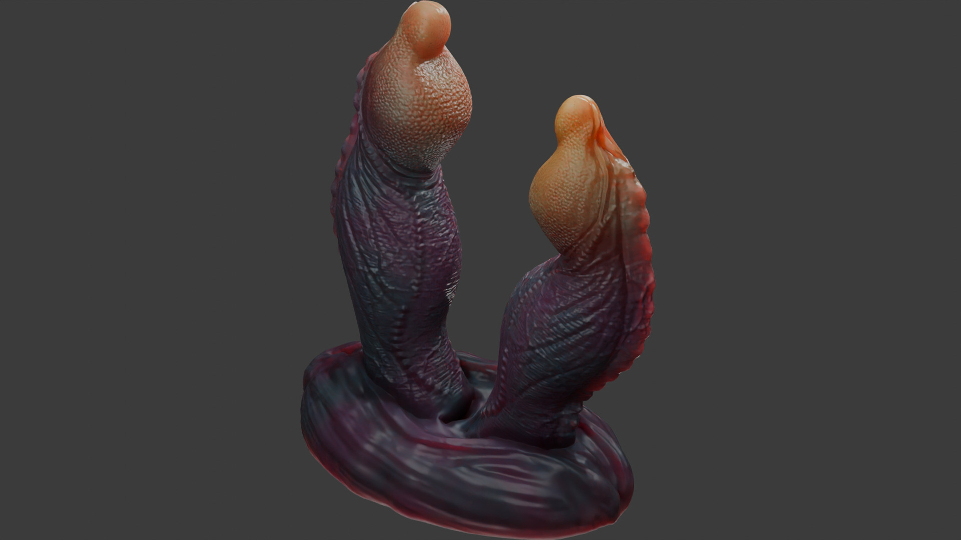 Fantasy Twin Dragon Penis Rigged Low-poly 3D model_8