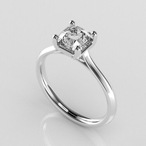 Classic Shoulder Solitaire Ring - Ascher 5-9 mm - 100 ct points 3D print model