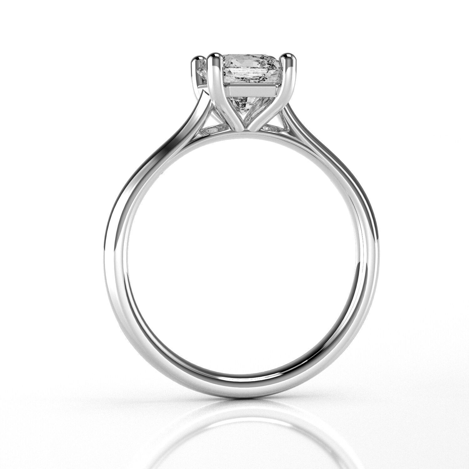 Classic Shoulder Solitaire Ring - Ascher 5-9 mm - 100 ct points 3D print model_2