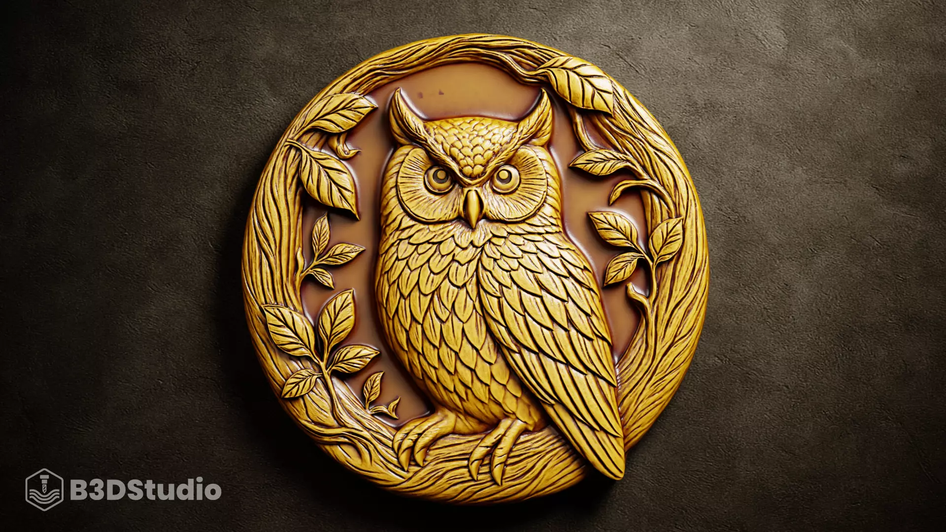 High Detail Owl Relief for CNC Laser and 3D Print STL 3D print model