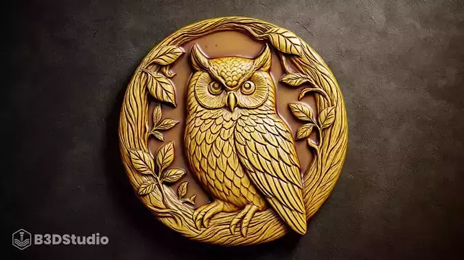High Detail Owl Relief for CNC Laser and 3D Print STL