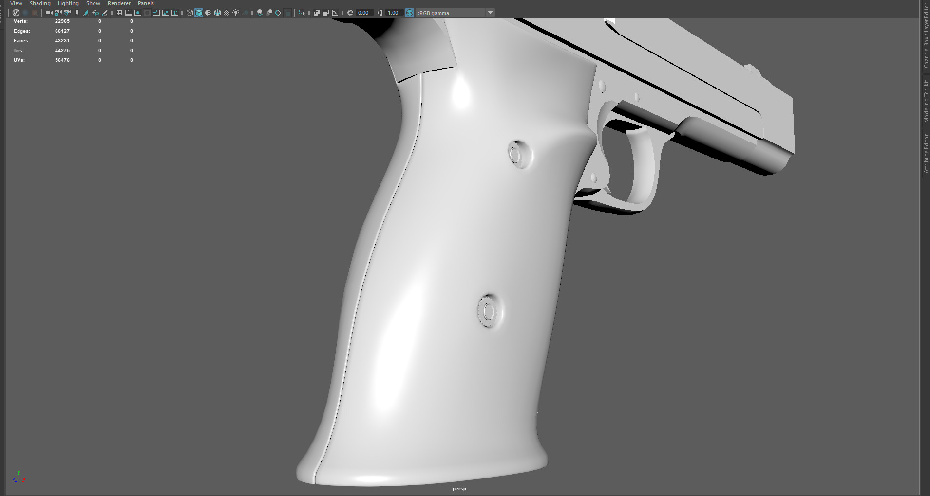 Low Poly 41 Caliber Handgun Stylized Revolver 3D Model Low-poly 3D model_7