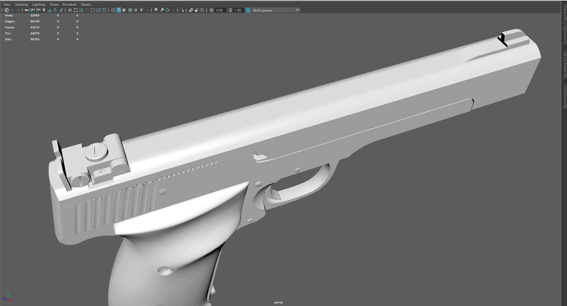 Low Poly 41 Caliber Handgun Stylized Revolver 3D Model Low-poly 3D model_2