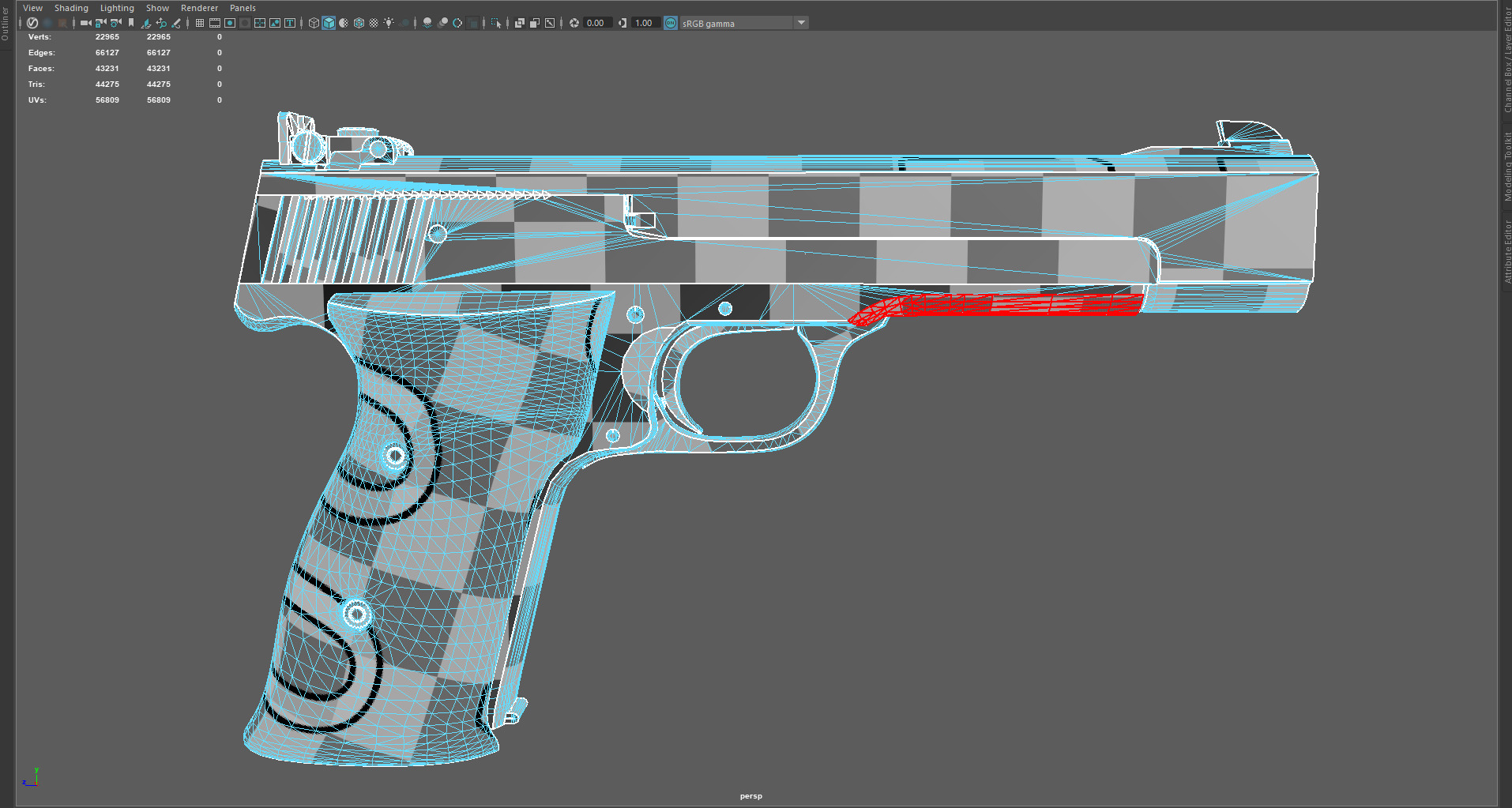 Low Poly 41 Caliber Handgun Stylized Revolver 3D Model Low-poly 3D model_9