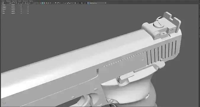 Low Poly 41 Caliber Handgun  Stylized Revolver 3D Model