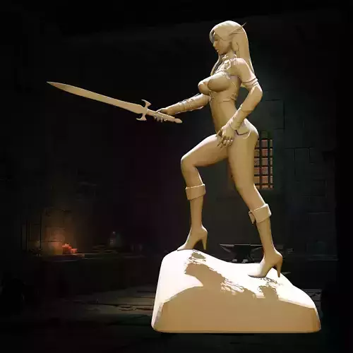 Sexy Elf Warrior 3D Printable Model