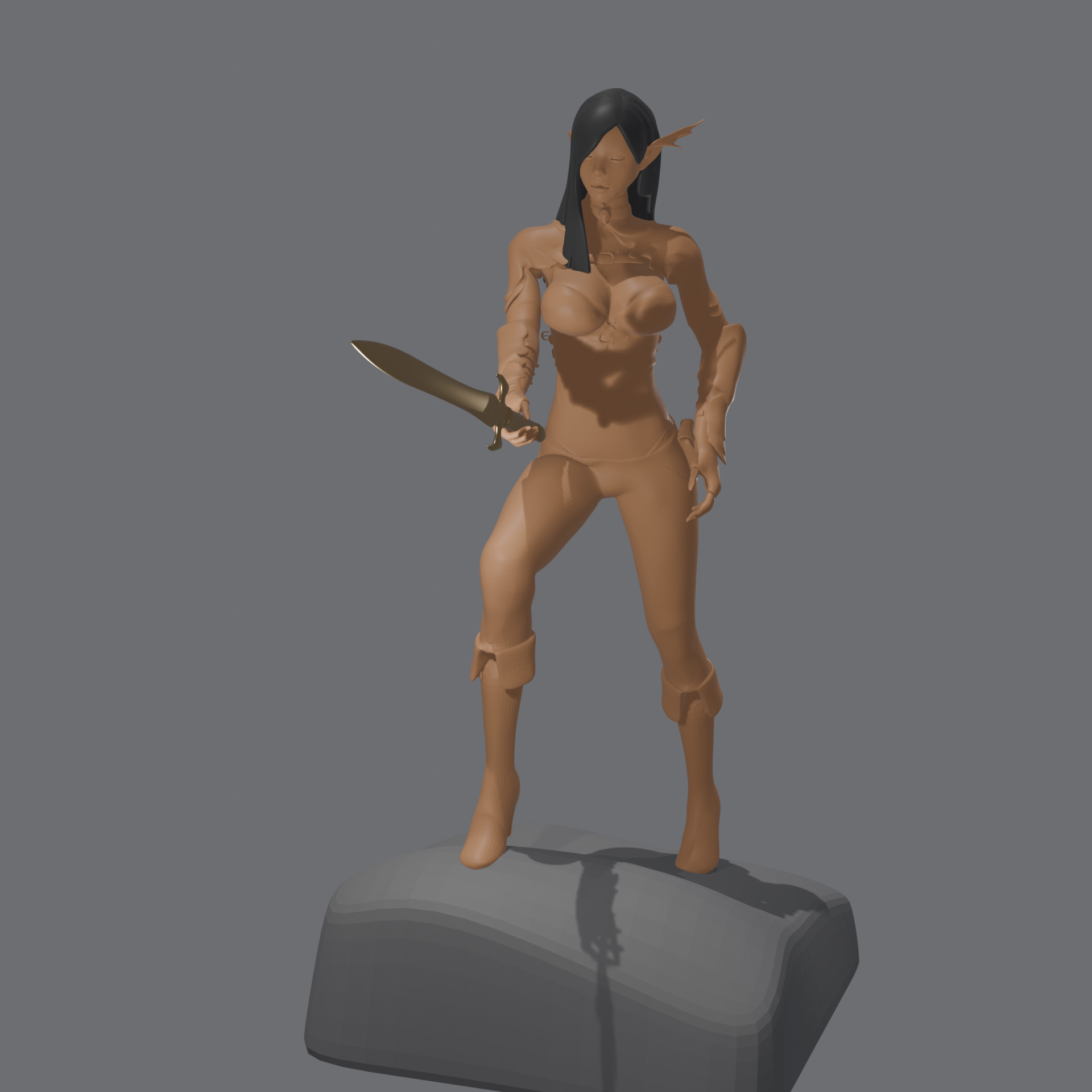 Sexy Elf Warrior 3D Printable Model 3D print model_8