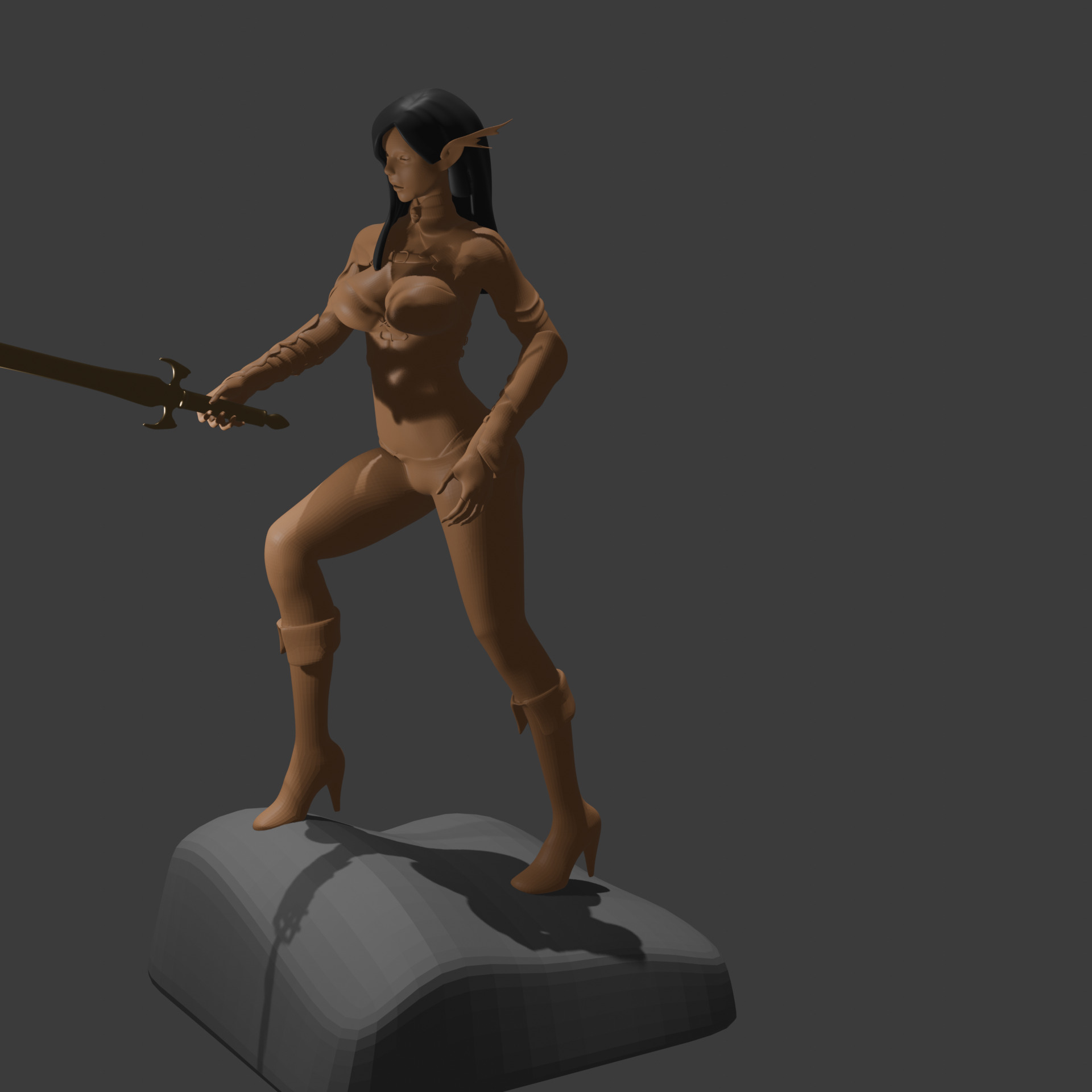 Sexy Elf Warrior 3D Printable Model 3D print model_4
