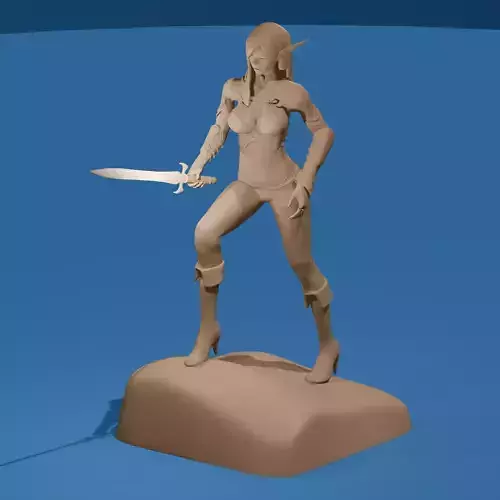Sexy Elf Warrior 3D Printable Model