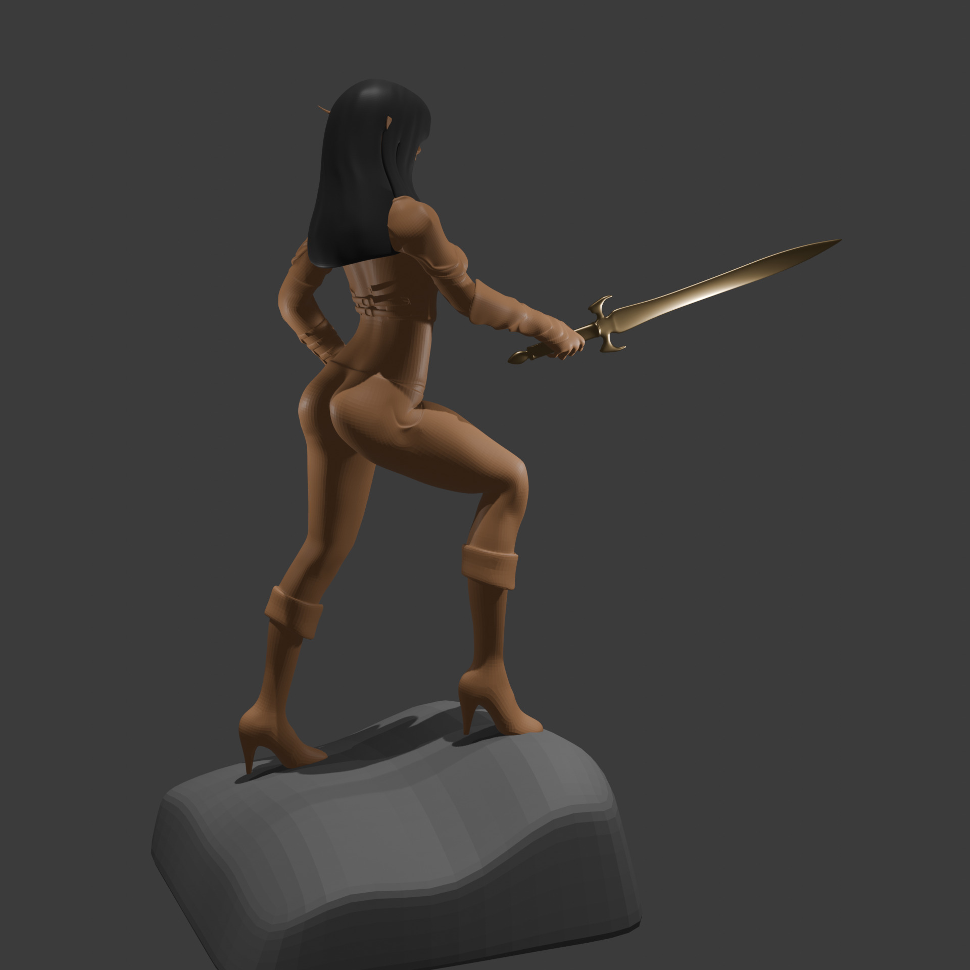Sexy Elf Warrior 3D Printable Model 3D print model_6