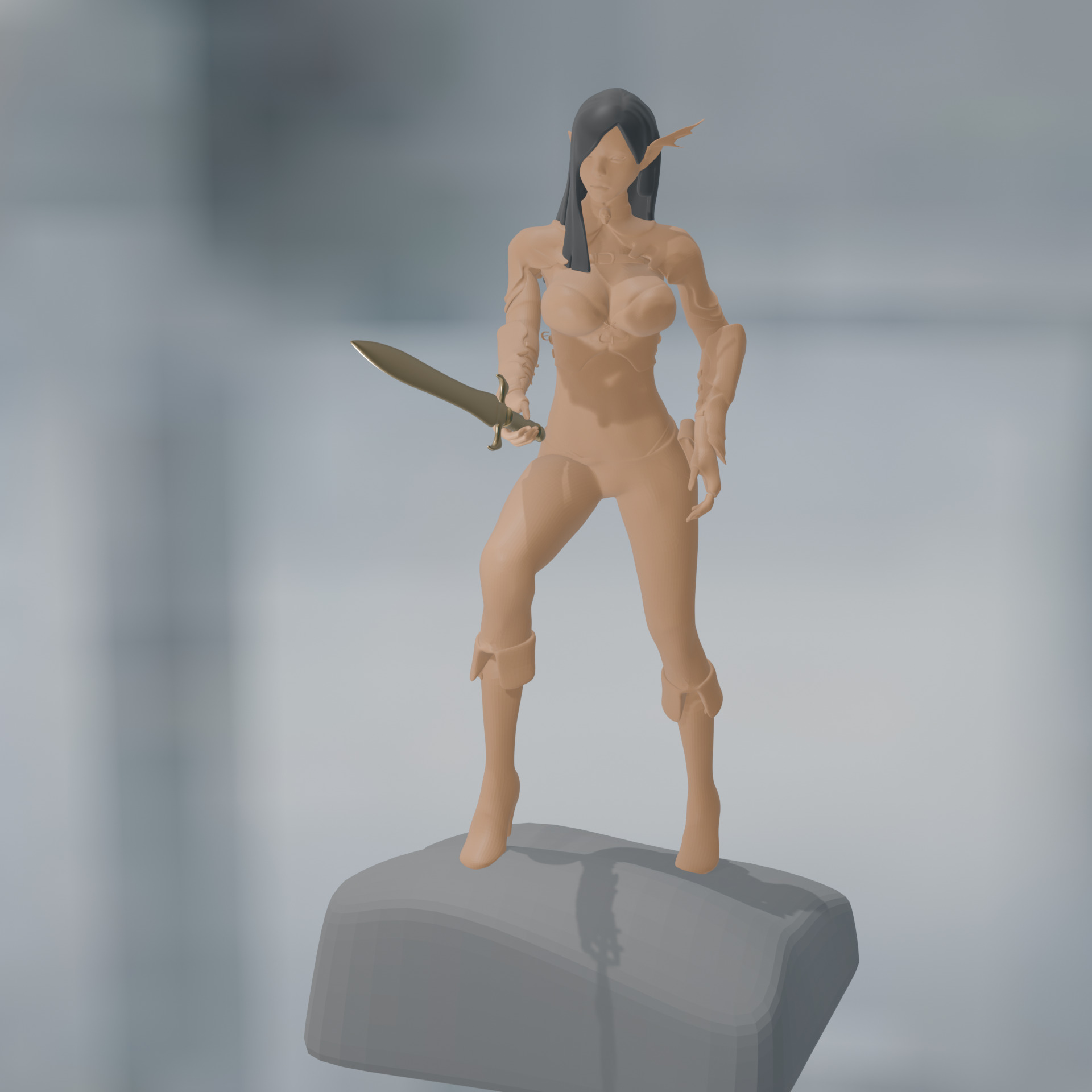 Sexy Elf Warrior 3D Printable Model 3D print model_9