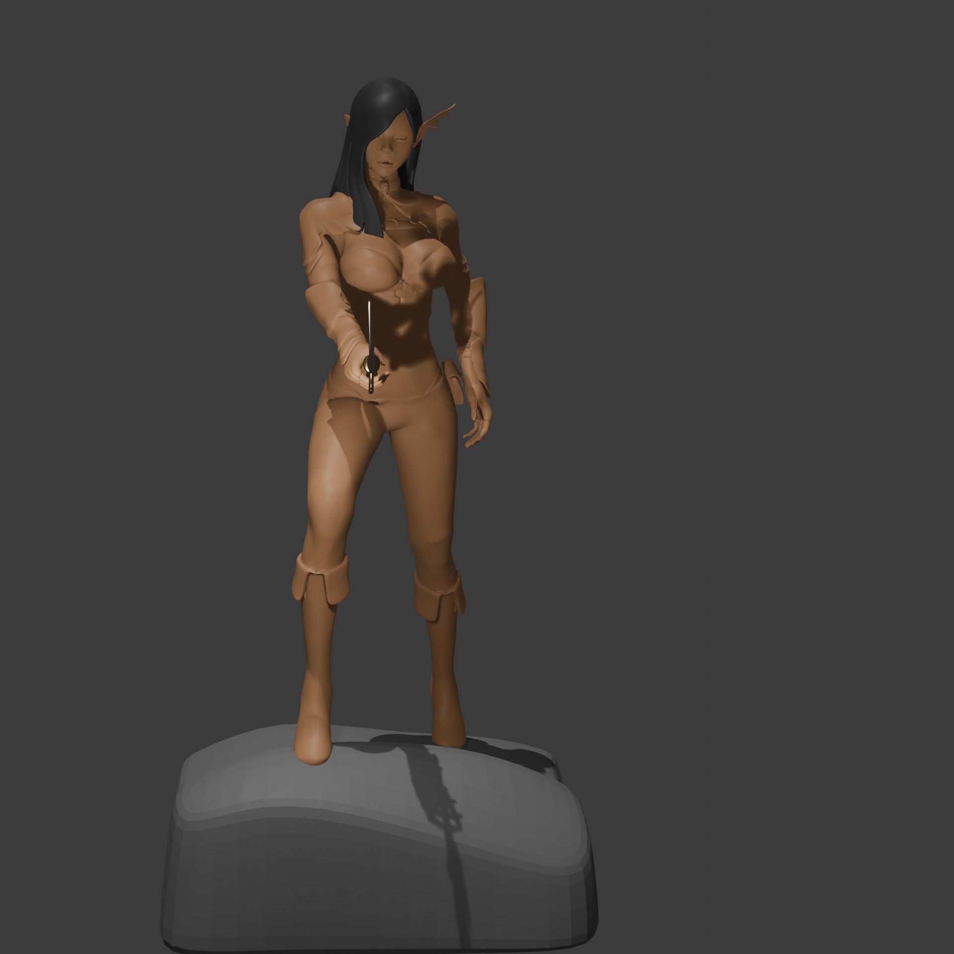 Sexy Elf Warrior 3D Printable Model 3D print model_3