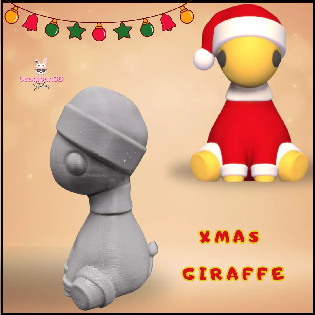 Xmas Giraffe 3D print model_0